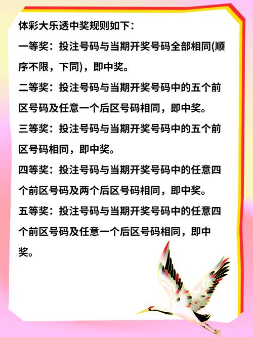 体育彩票大乐透中奖查询与中奖规则解析