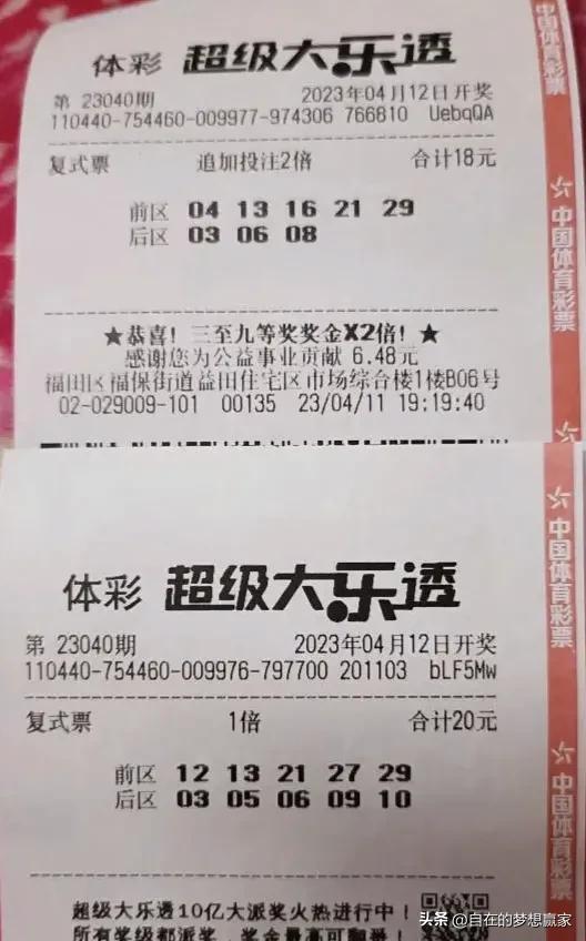 体育彩票大乐透中奖查询，23040期的惊喜与期待