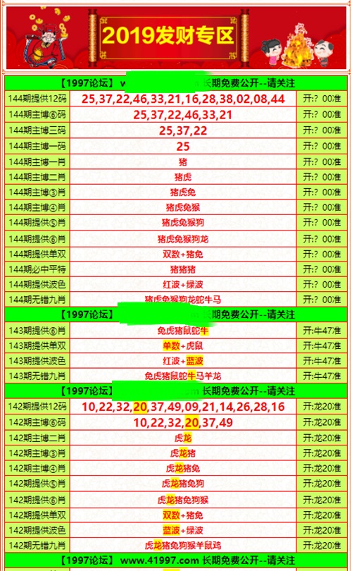 1997年彩票号码，一段被铭记的幸运记忆