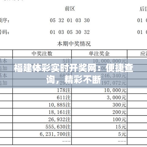 福建省体育彩票查询指南，便捷、安全、高效